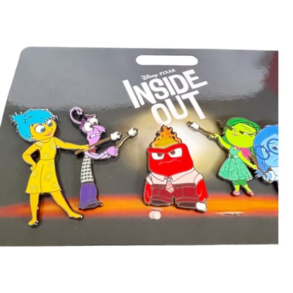 Disney Store Inside Out Joy Fear Anger Disgust Sadness Pin Set - Picture 4 of 6